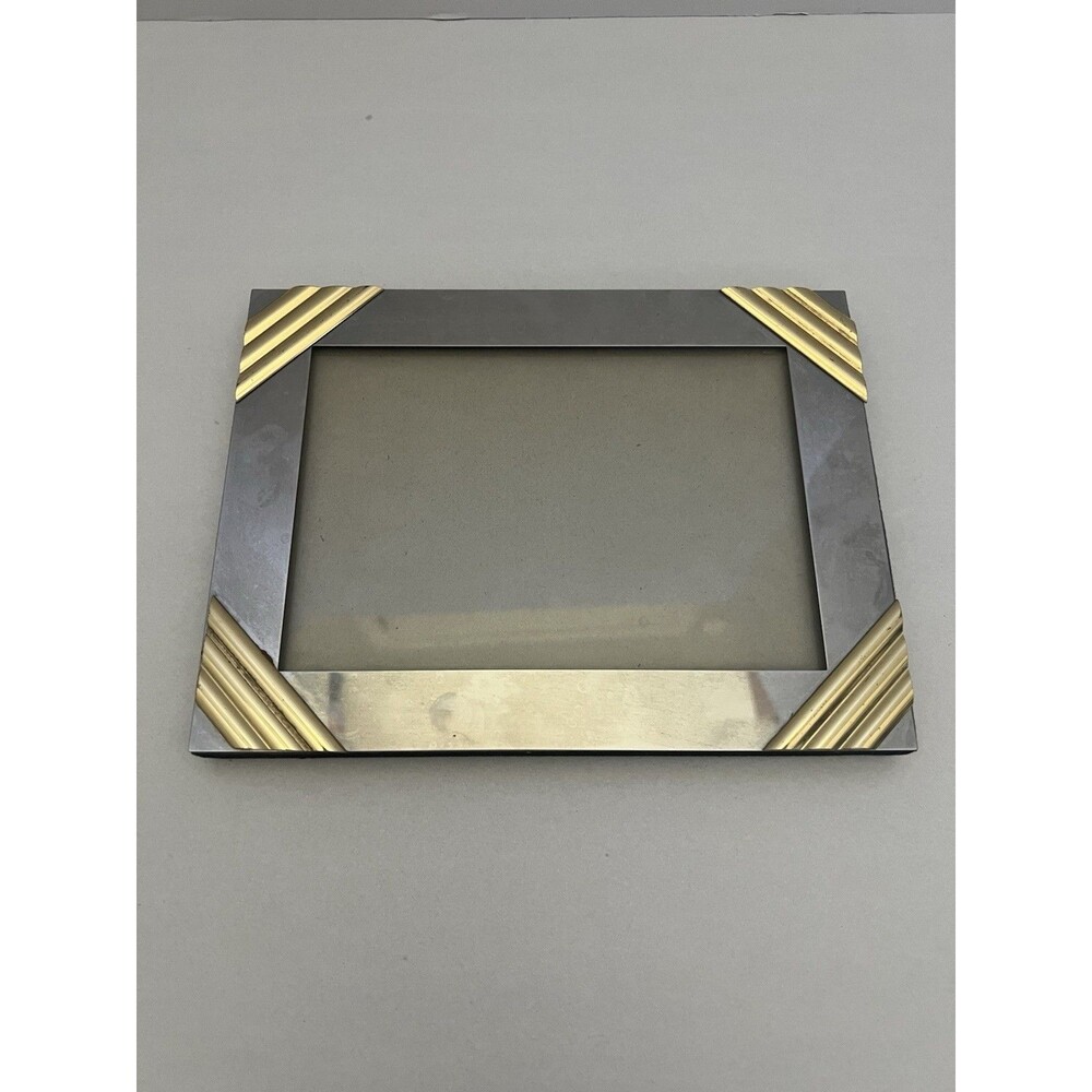 Brass & Chrome VTG Art Deco 5x7 Picture Frame Stand or Wall Hang